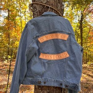 In memory of when I cared denim jacket
